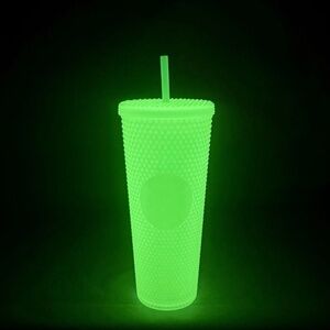 Starbucks Glow in the Dark Studded Tumbler Neon Green Lemongrass 24oz Ltd Ed '22